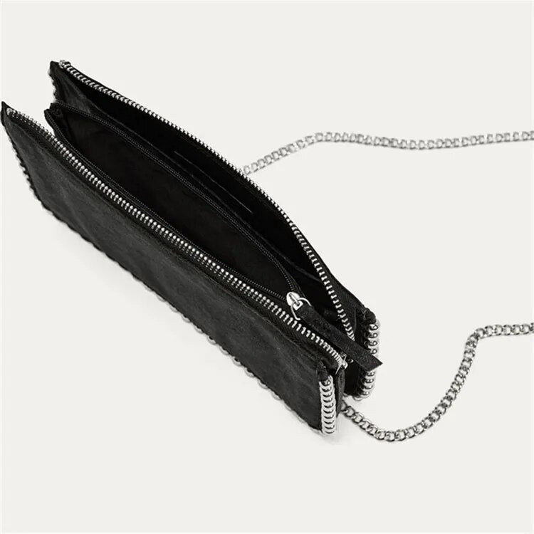 Cartera de Mano | Bolso con cadena plata para mujer