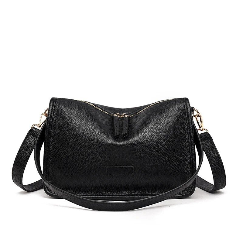 * Bolso, Cartera de hombro, Bandolera de cuero genuino 100% para mujer.
