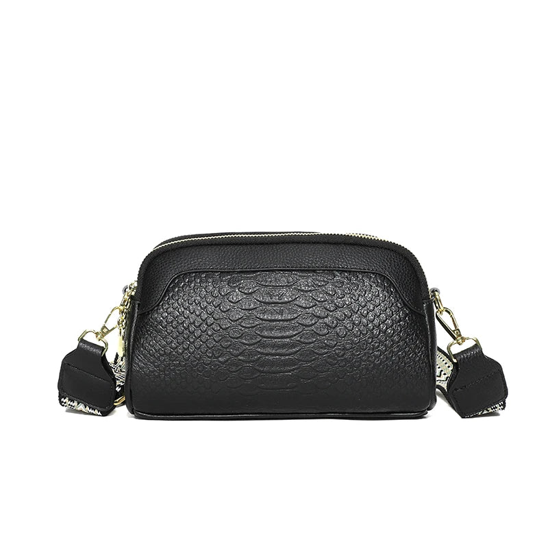 Bandolera negra cuero | Cartera para mujer
