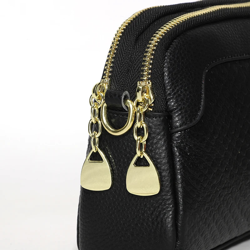 Bandolera negra cuero | Cartera para mujer