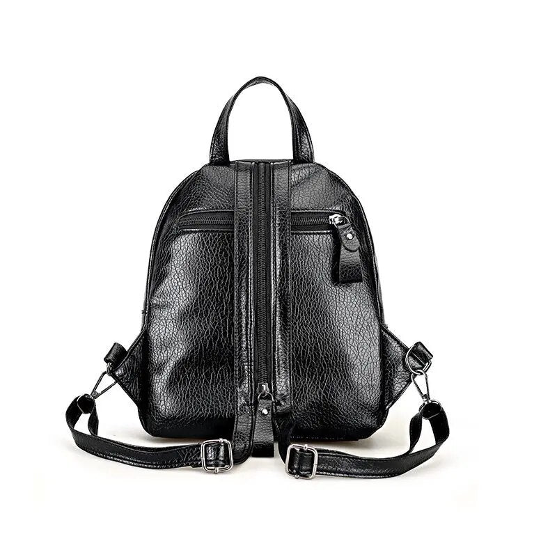MIni mochila ecocuero negra para mujer