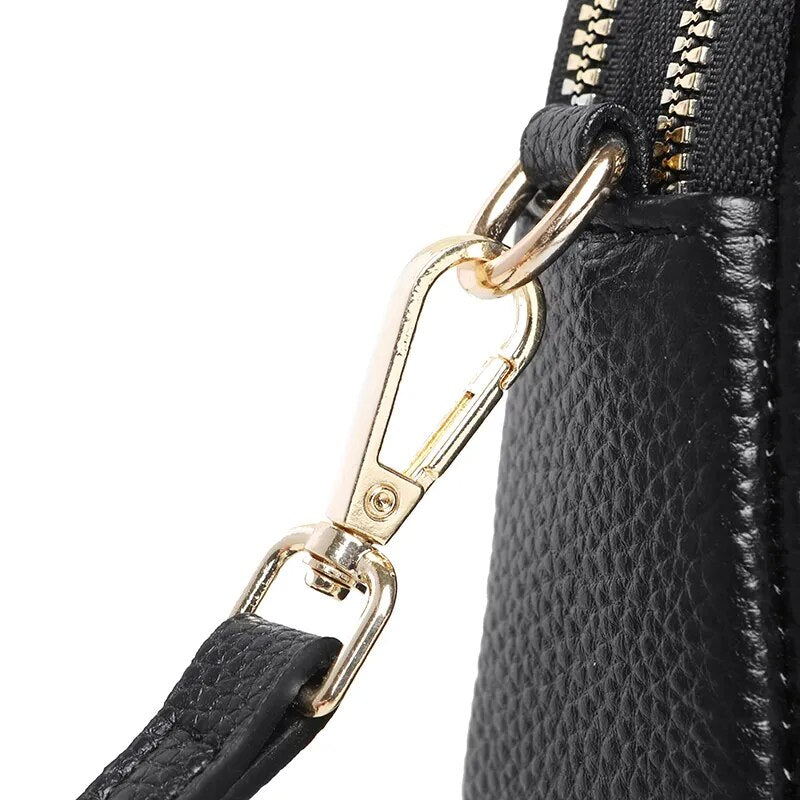 Bolso Bandolera negra de cuero 100% para mujer