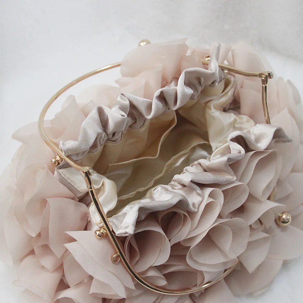 Cartera flores de tela | Cartera de Fiesta para mujer