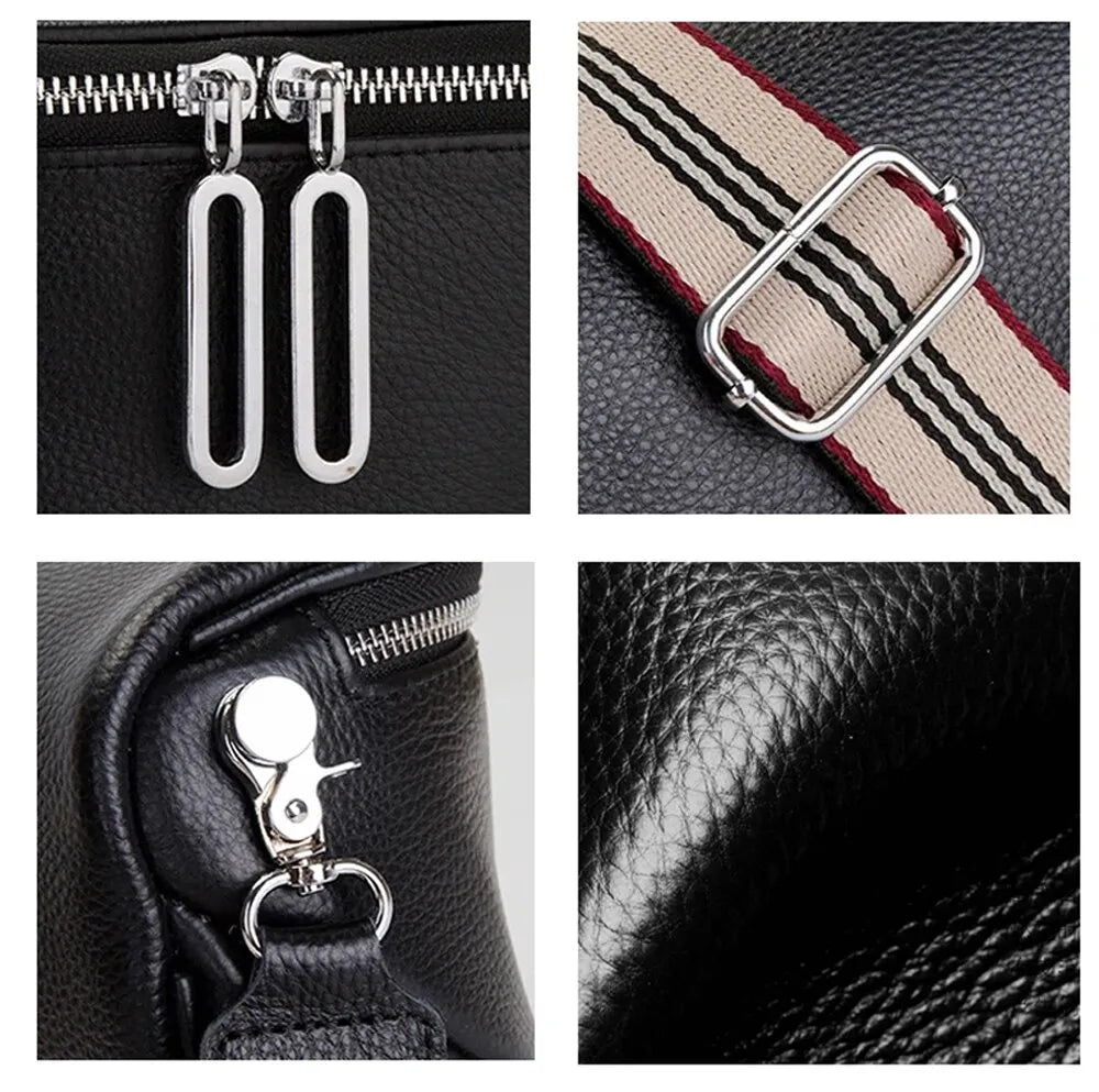 Bandolera Cartera Ecocuero | Bolso negro porta celular para mujer