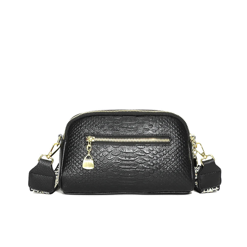 Bandolera negra cuero | Cartera para mujer
