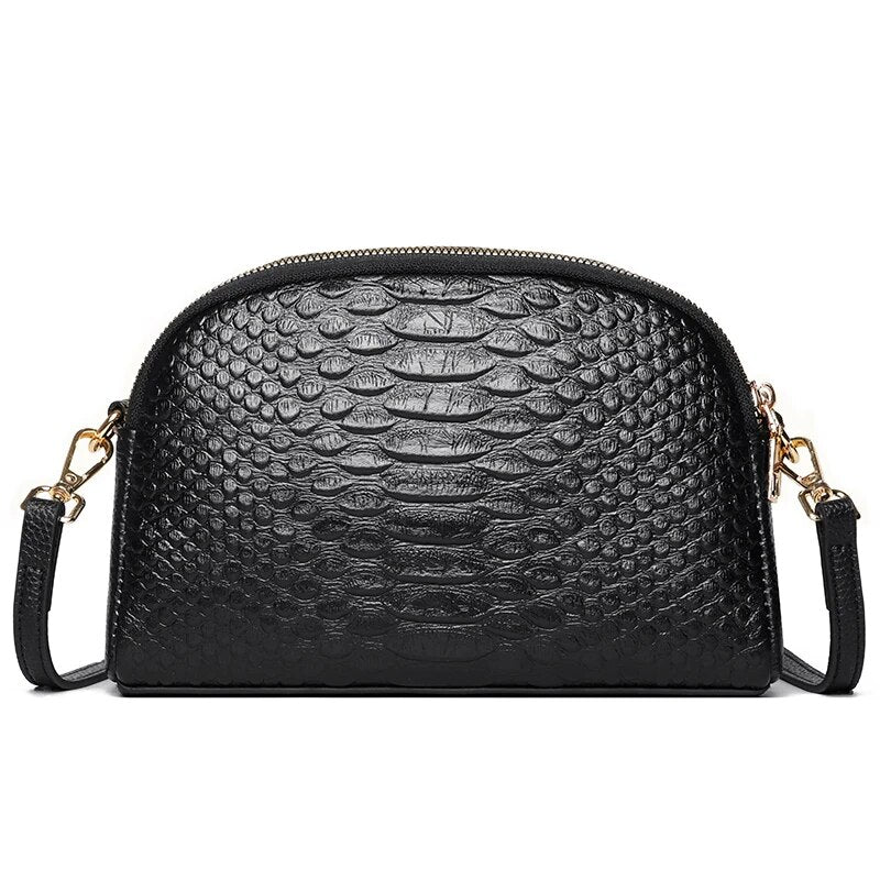 Bolso Bandolera negra de cuero 100% para mujer