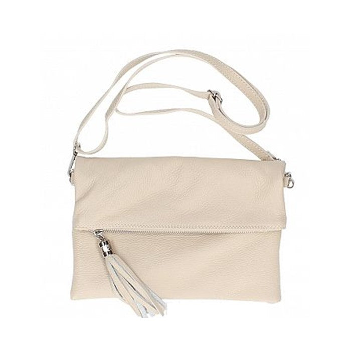 Bandolera Blanca de Cuero Alessia | Hecho en Italia
