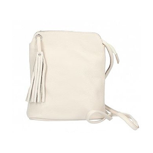 Bandolera Cartera Blanca de Cuero Anneta | Hecho en Italia