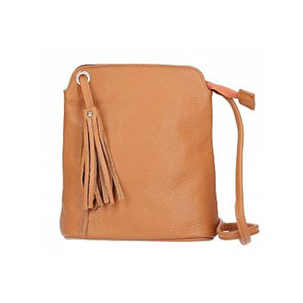 Bandolera Cartera Camel de Cuero Anneta | Hecho en Italia