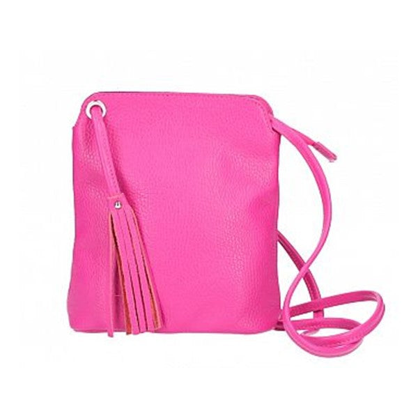 Bandolera Cartera Fuccia de Cuero Anneta | Hecho en Italia