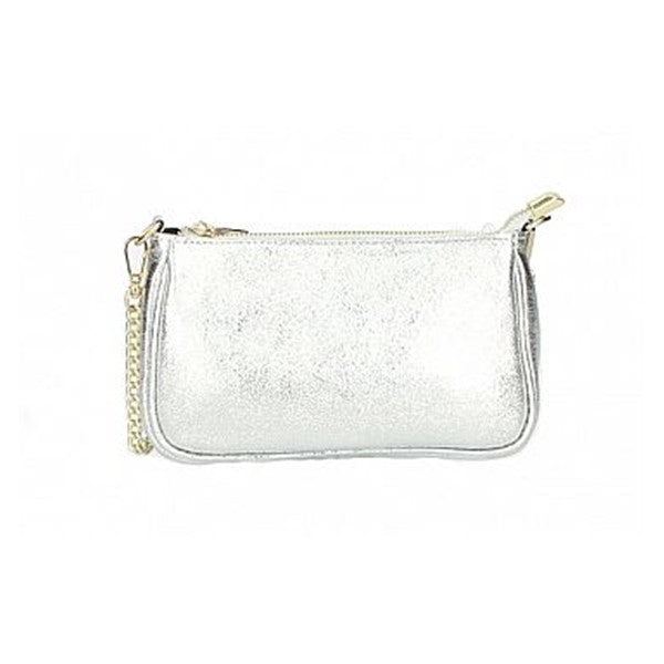 Cartera Plateda de Cuero Ornella | Hecho en Italia