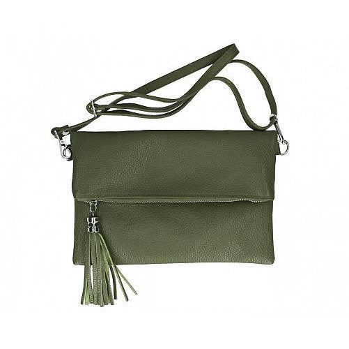 Bandolera Verde Musgo de Cuero Alessia | Hecho en Italia
