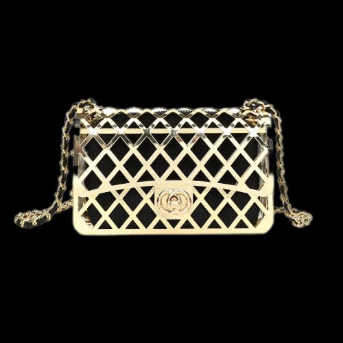 Cartera de metal Dorada Gold con cadena para mujer
