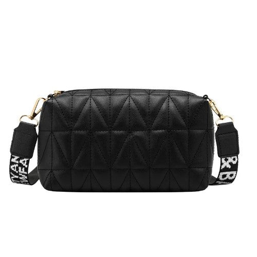 Bandolera Cartera Ecocuero Negra Porta Celular para mujer
