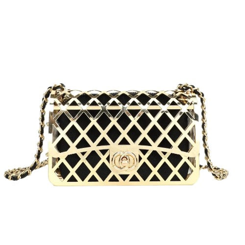 Cartera de metal Dorada Gold con cadena para mujer