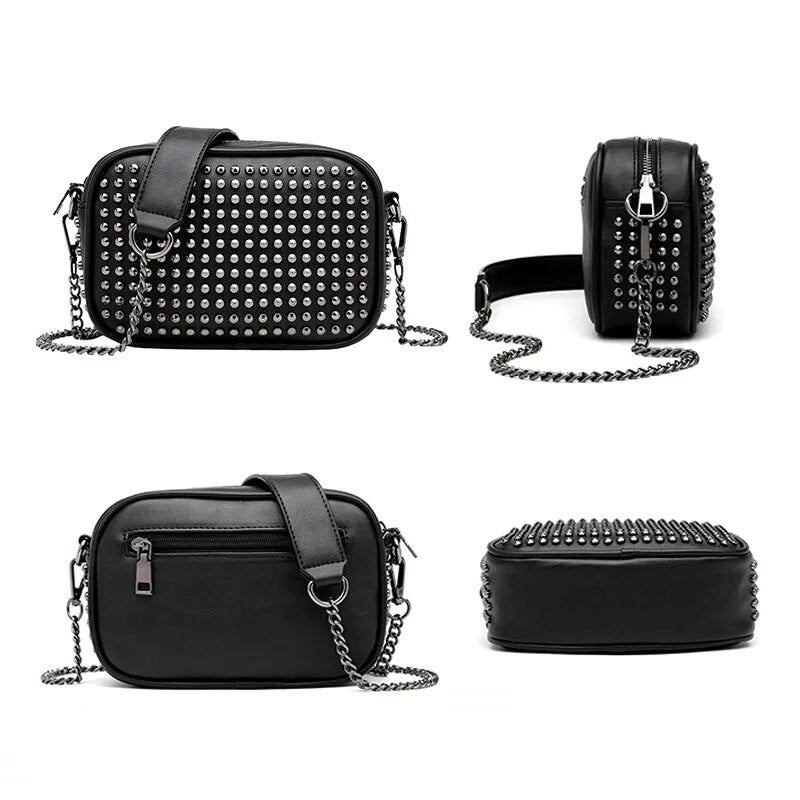 Cartera de Mano | Bandolera con tachas y cadena para Mujer