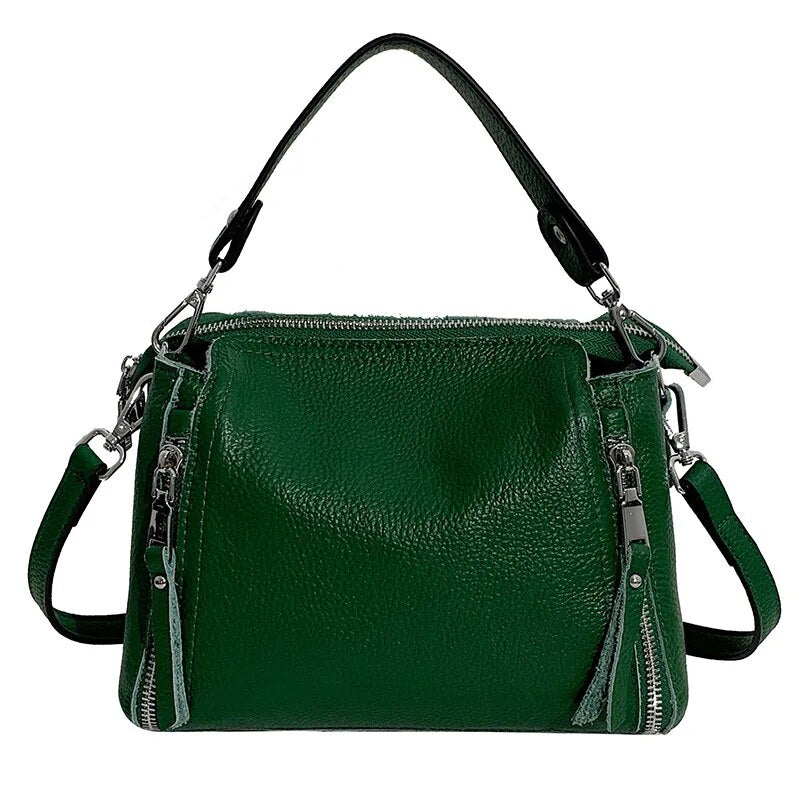 * Bolso, Cartera de hombro, Bandolera de cuero 100% para mujer.