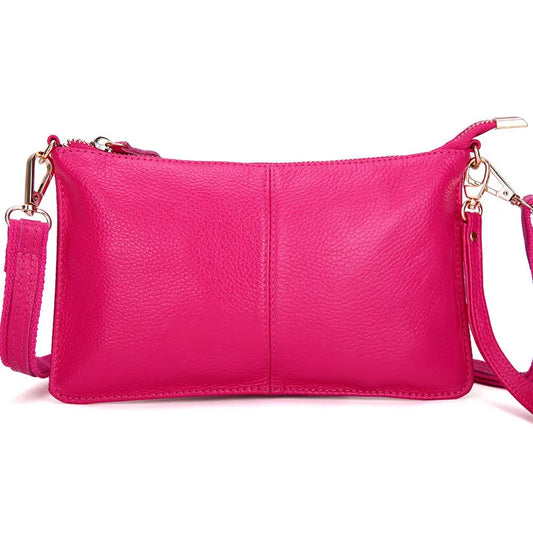 * Bolso, Cartera de hombro, Bandolera de cuero genuino 100% para mujer.