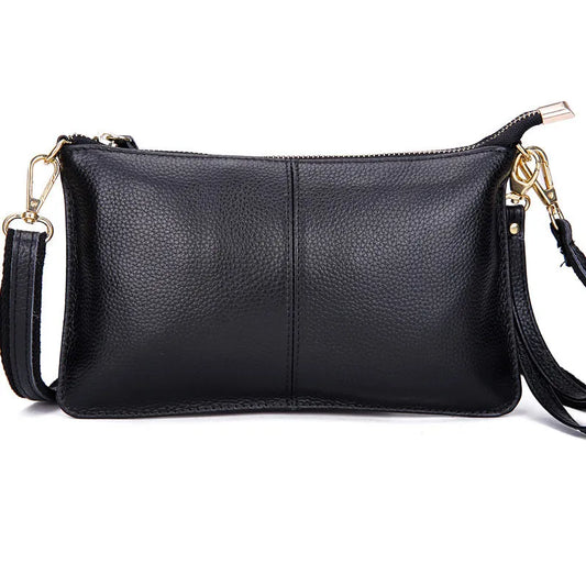 * Bolso, Cartera de hombro, Bandolera de cuero genuino 100% para mujer.