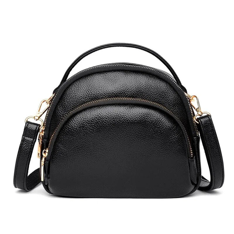 * Bolso, Cartera de hombro, Bandolera de cuero genuino 100% para mujer.