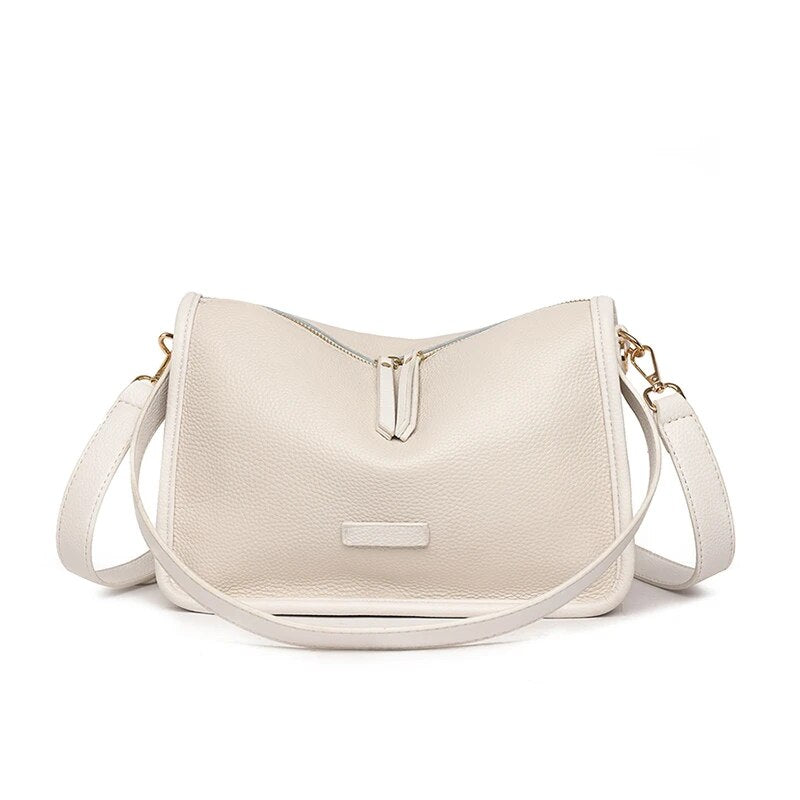 * Bolso, Cartera de hombro, Bandolera de cuero genuino 100% para mujer.