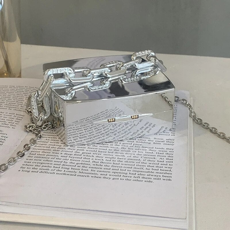 Cartera brillante SILVER | Cartera de Fiesta para mujer