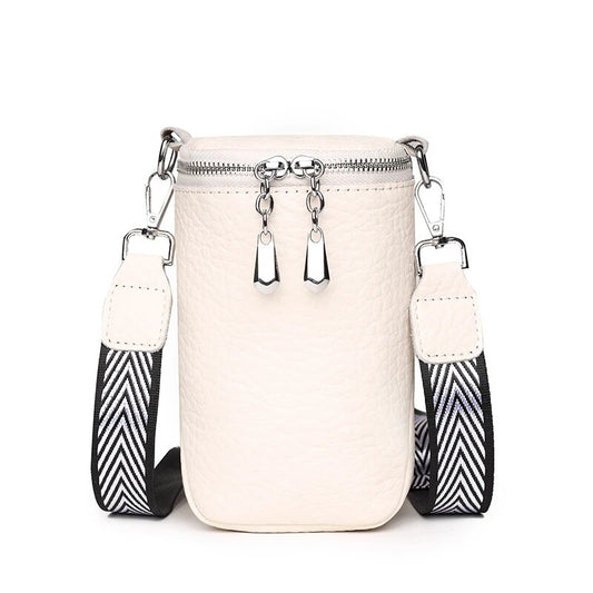 Bandolera Cartera Ecocuero Negra Porta Celular para mujer
