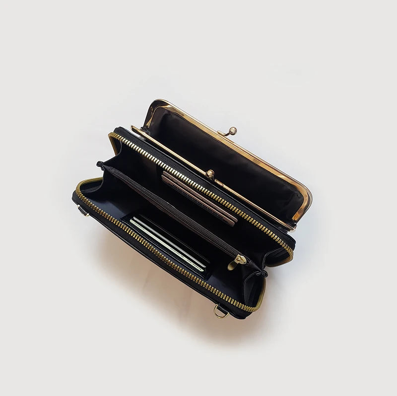Billetera Monedero Mujer | Bolso Bandolera negra