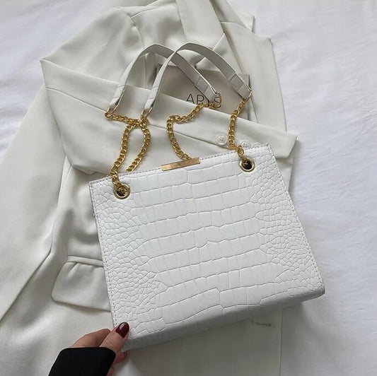 Cartera de Mano | Blanca con cadena para Mujer