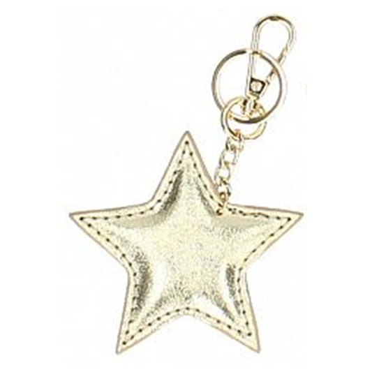 Llavero de Cuero Dorado Stars | Hecho en Italia