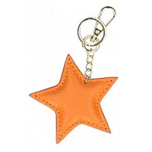 Llavero de Cuero Naranjo Stars | Hecho en Italia